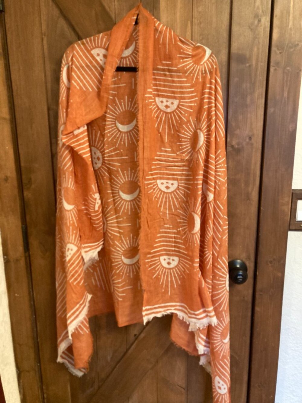 Danika Studios Soleil Celestial Scarf/ Sarong Orange and white - Picture 2 of 3